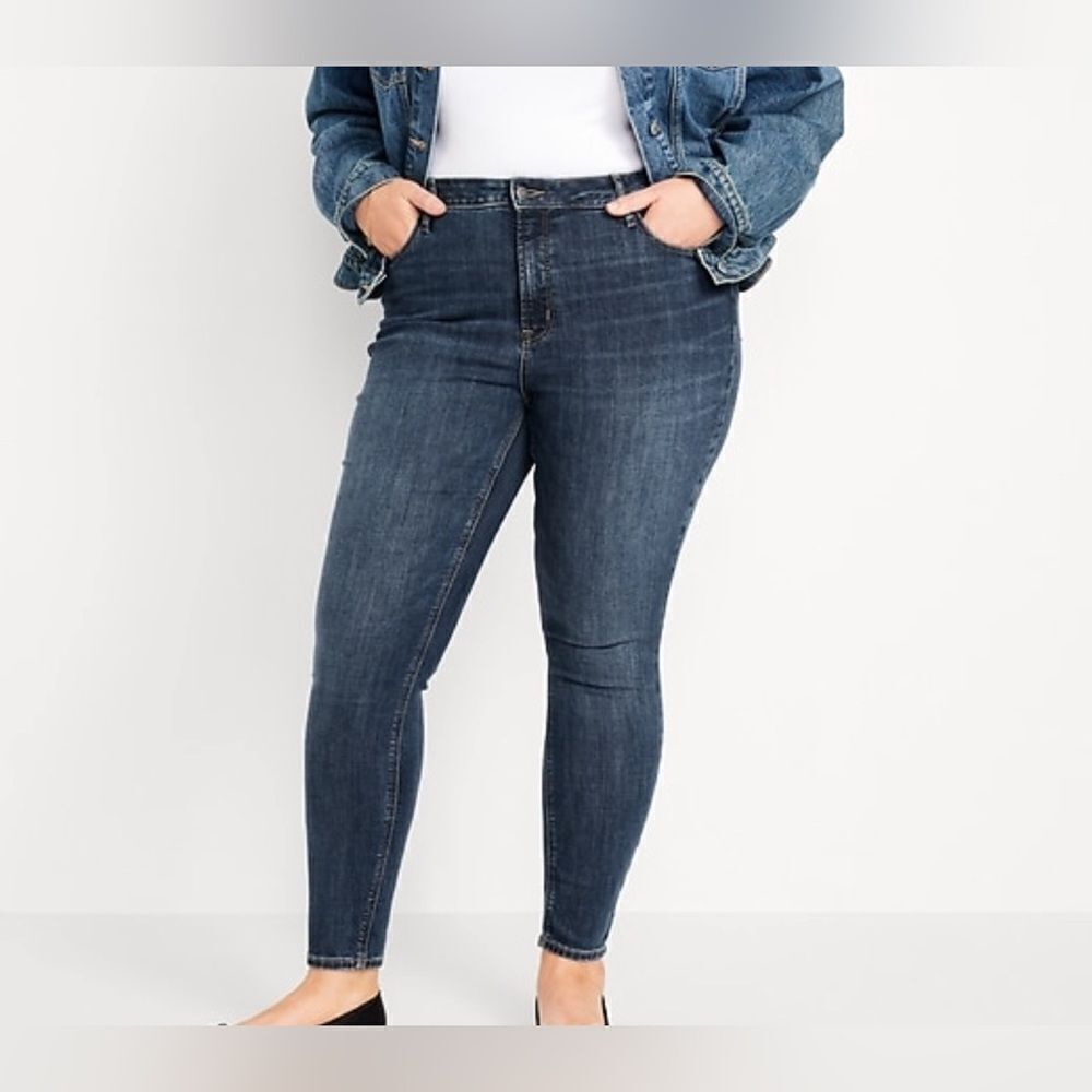 Old Navy Skinny Stretch Women's Blue Jeans Plus Size High Rise Size 16